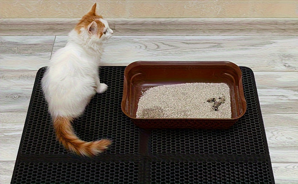 Large Litter Mat for Cats,Urine-Absorbent Washable Double Scatter Control Mat,Urine-Waterproof Litter Mat For Cats,Easy to Clean
