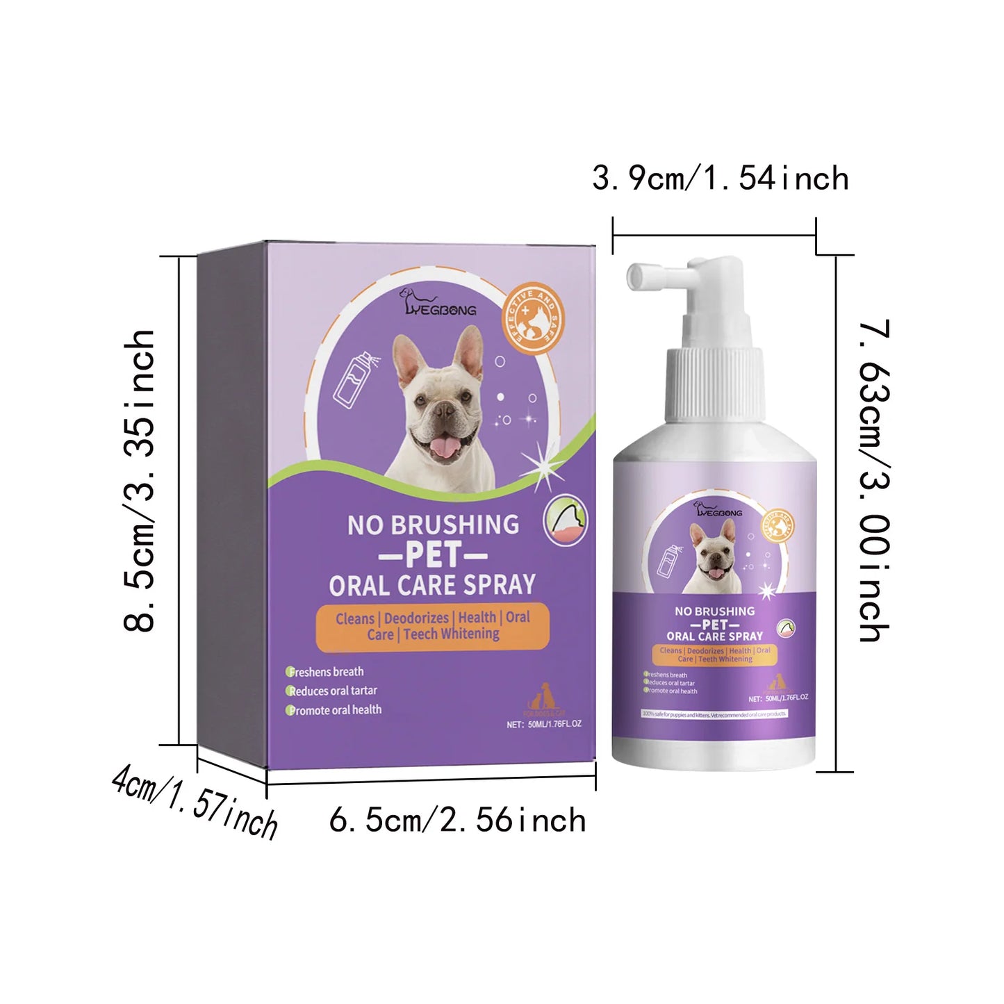 Pet Oral Cleaning Spray Dogs Cats Mouth Fresh Deodorant Remove Tartars Bad Breath Removal Health Care Pet Odor Cleaner