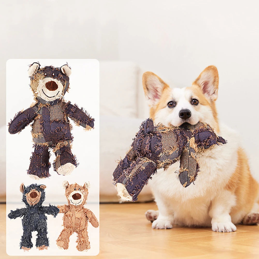Squeaky Plush Bear Toy Dog Toys Interactive Plush Dog Toys for Small Medium Large Dogs