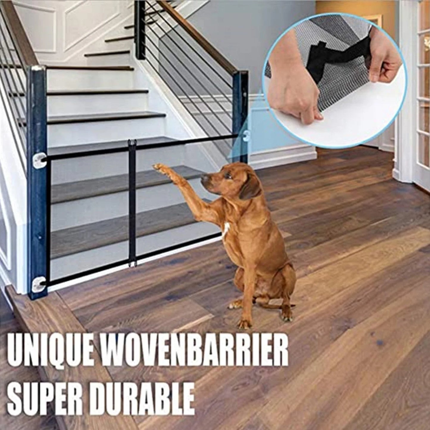 Pet Safety Barrier Dog Isolation Fence Portable and Foldable Mesh Pet Barrier Safety Fence180 x 72cm / 70.9 x 28.3in (Without Zi
