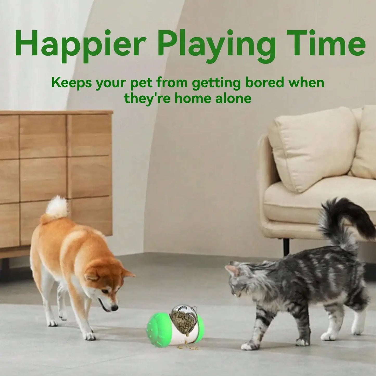 Snack Dispensing Dog Toys, Rocking Bear Food Dispenser Tumbler, Tumbler Dog And Cat Food Dispenser Feeder Ball Toys