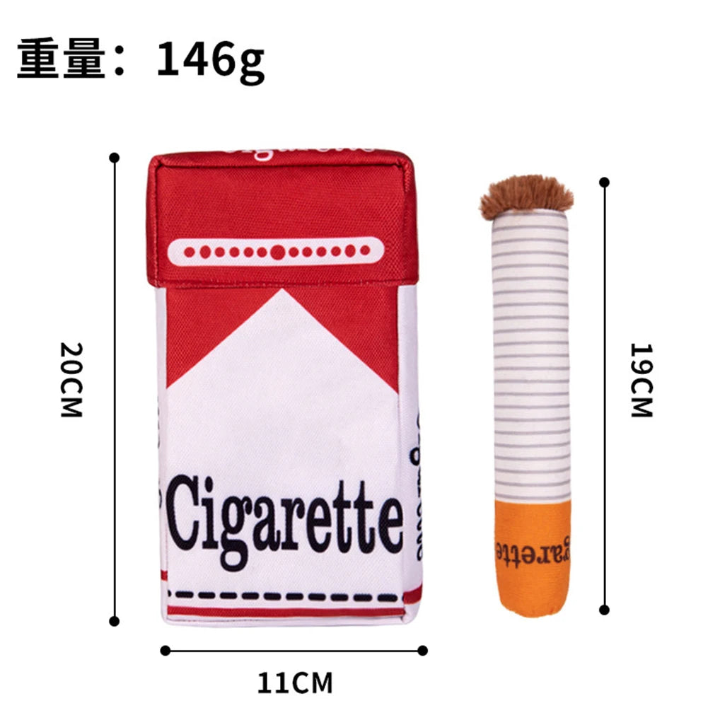 cigarette interactive Dog Toys Funny Plush Chewing Toy with Squeaking Sound Dog Toy Box Good Pet Gifts