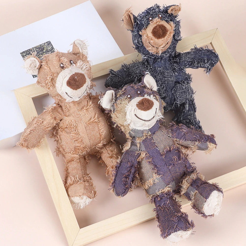 Squeaky Plush Bear Toy Dog Toys Interactive Plush Dog Toys for Small Medium Large Dogs