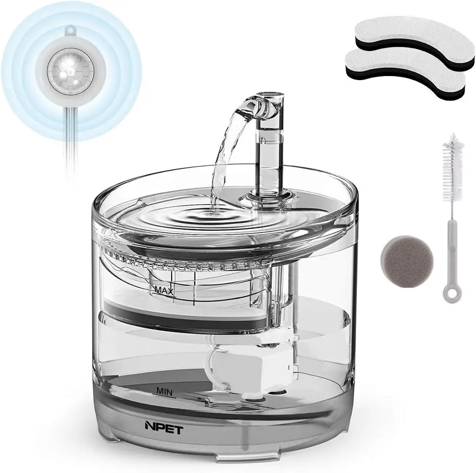 Cat Water Fountain 1.5L Automatic Pet Drinking Fountain with Replacement Faucet Kit