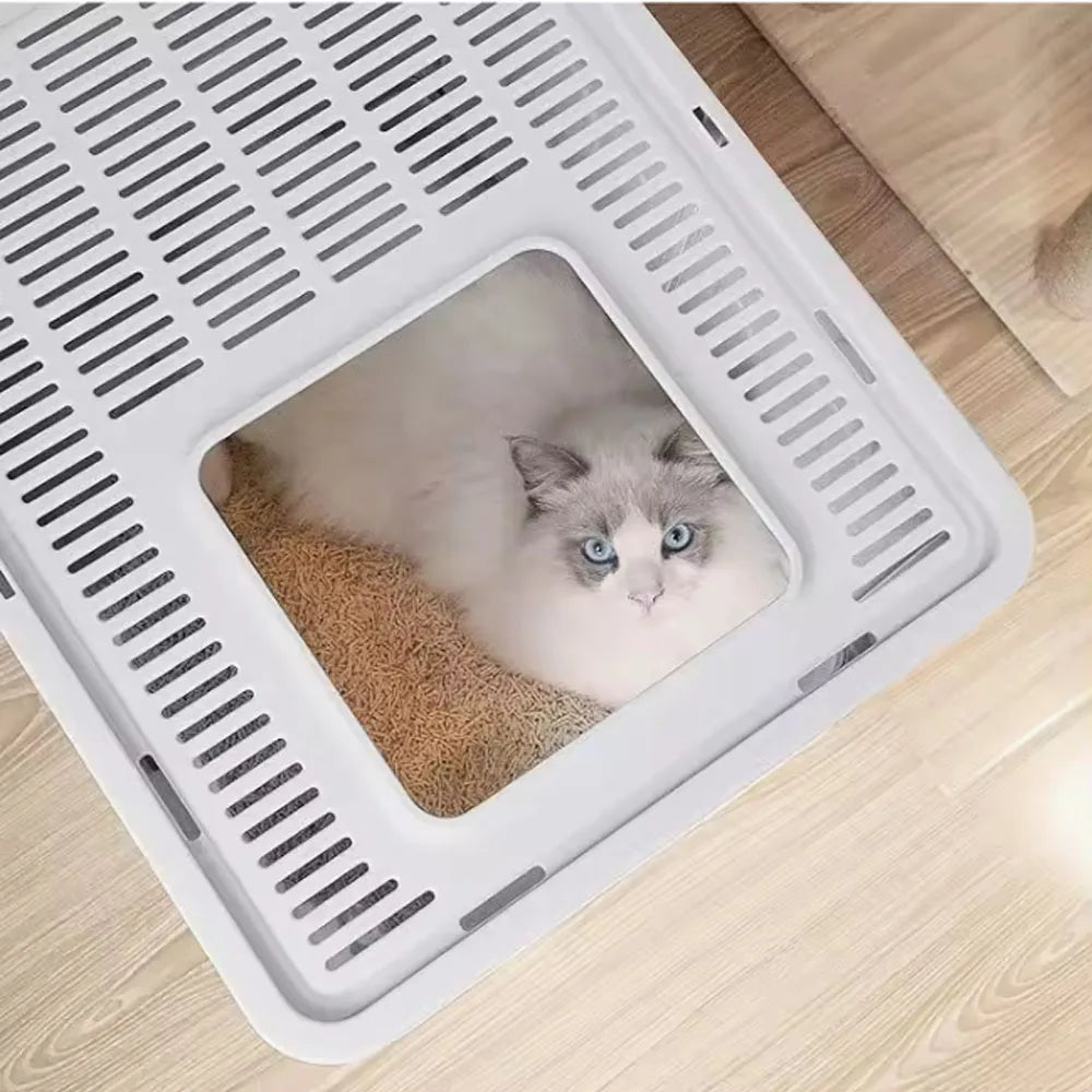 Foldable Litter Box: Drawer Design with Scooper for Easy Cat Waste Management