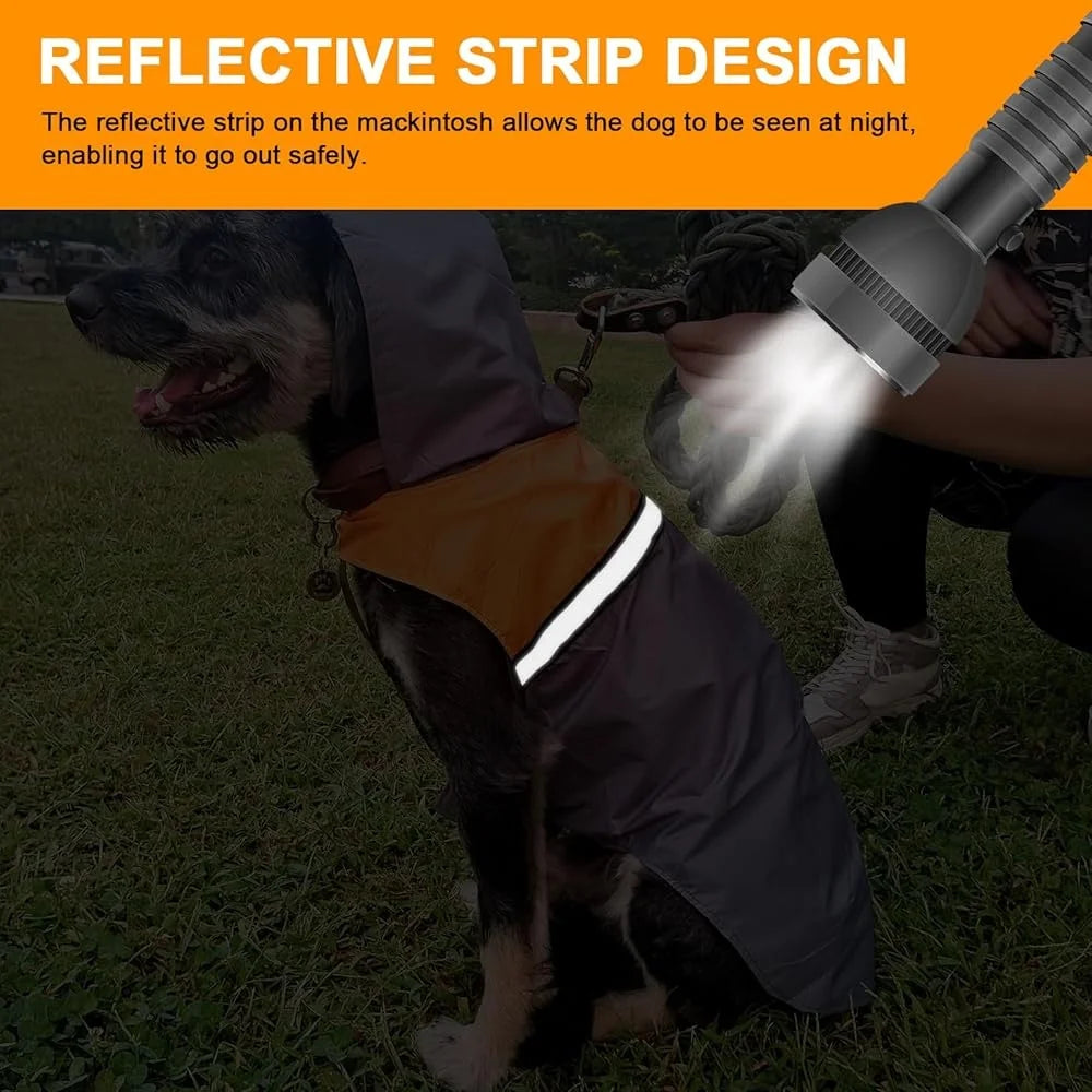 Ultra Light Waterproof Dog Raincoat Reflective Strip Adjustable Breathable Jacket with Hood Stylish Design Outdoor Use