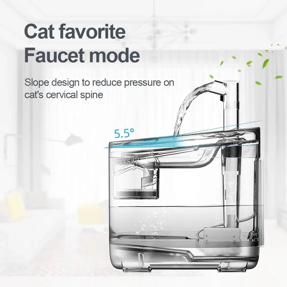 Cat Water Fountain 1.5L Automatic Pet Drinking Fountain with Replacement Faucet Kit