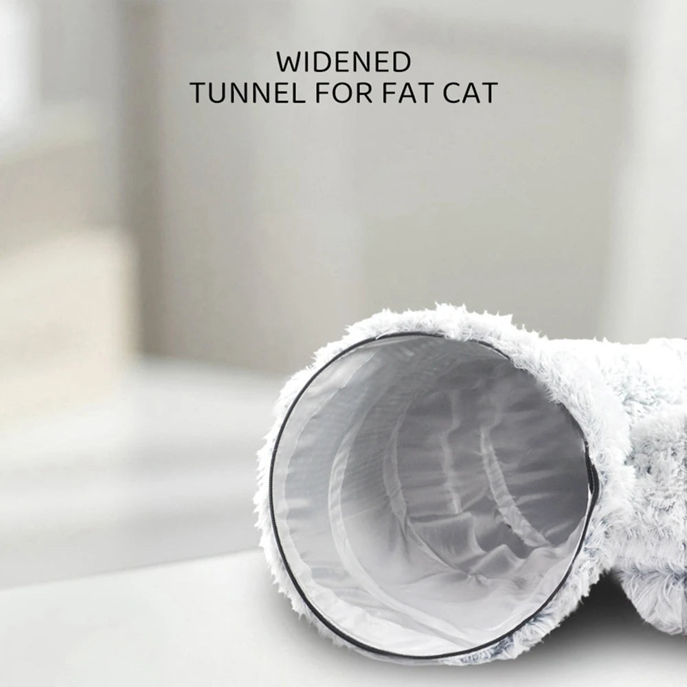 Cat Tunnel Bed with Mat Big Tube Playground Toy Soft Plush Material Full Shape Non-slip for Kitten Cat Puppy Playing 84cm/33.07"