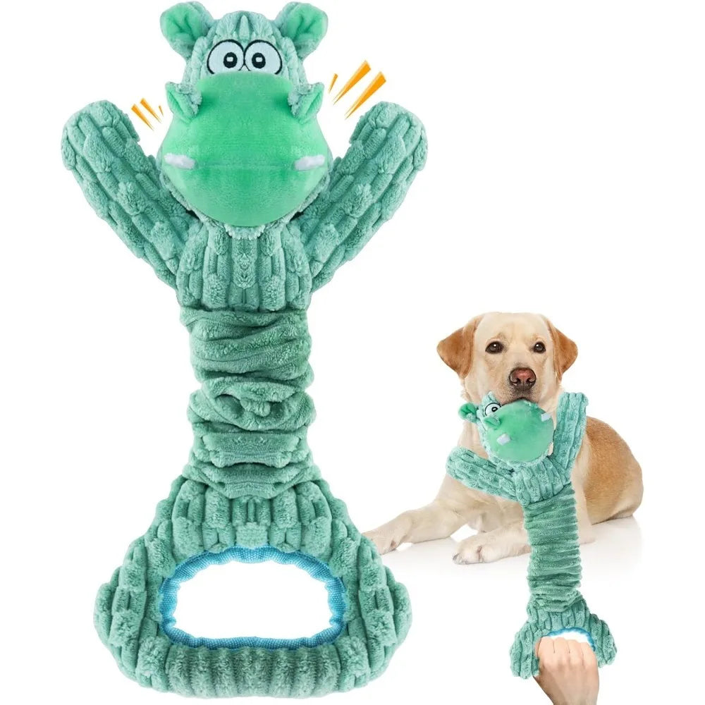 Dog Toy for Aggressive Chewers:Large Plush Dog Toys with Squeaker to Keep Them Busy