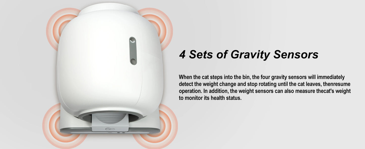 Automatic Cat Litter Box Self Cleaning with App Control & Cat Litter Mat Smart Cat Toilet for Multiple Large Cats