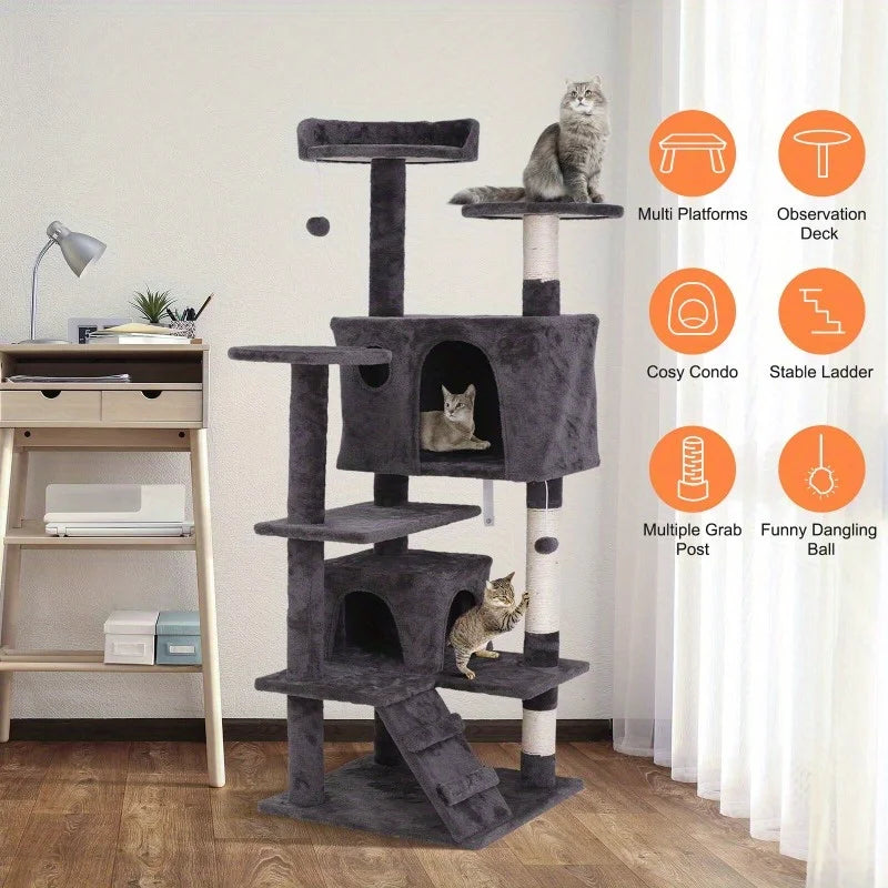 Multiple Sizes Cat Tree Tower Activity Center Large Playing House Condo Rest