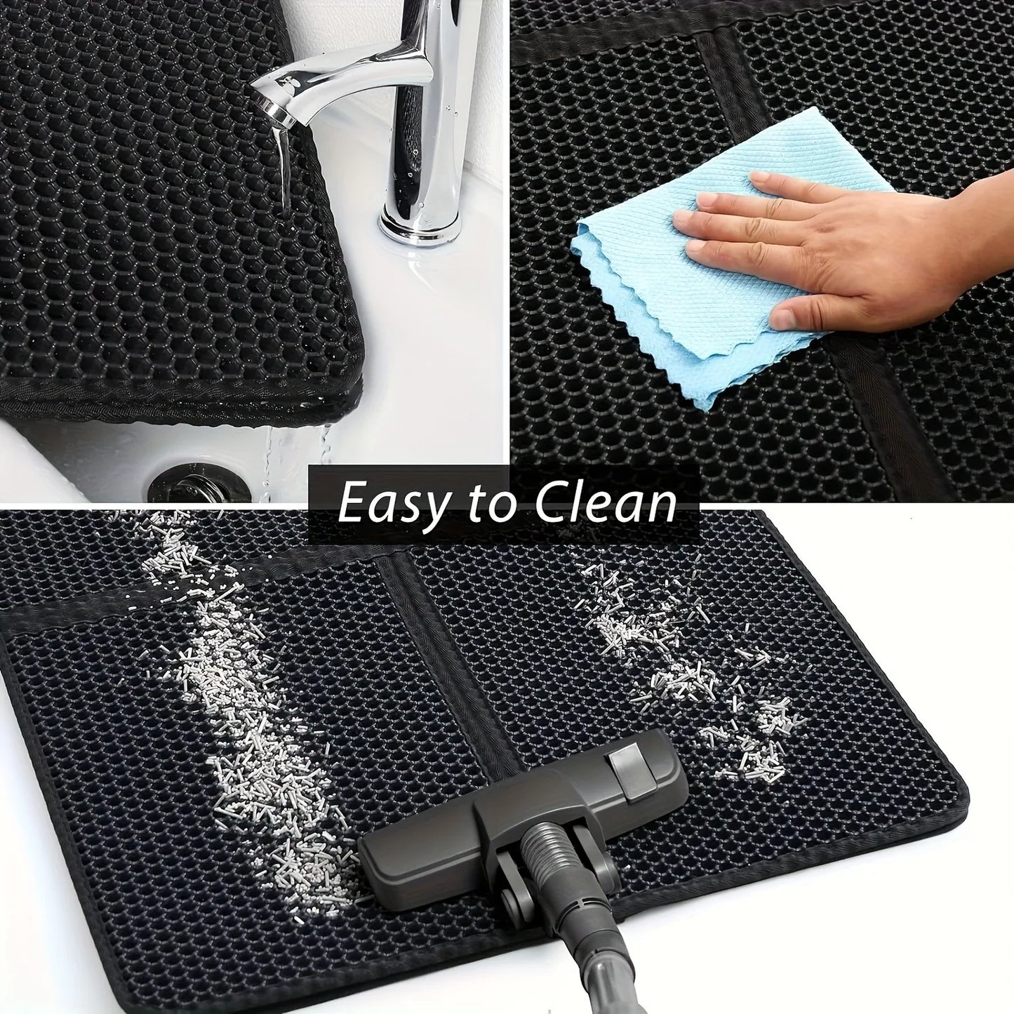 Large Litter Mat for Cats,Urine-Absorbent Washable Double Scatter Control Mat,Urine-Waterproof Litter Mat For Cats,Easy to Clean