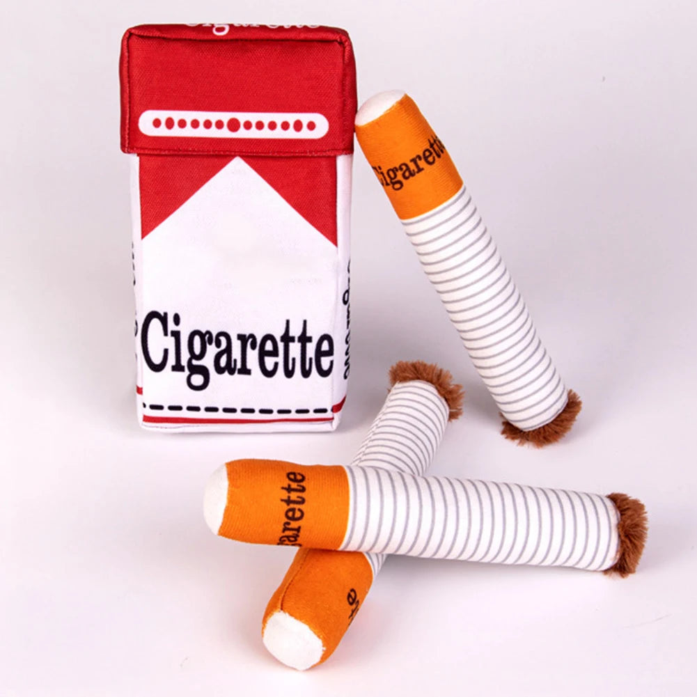 cigarette interactive Dog Toys Funny Plush Chewing Toy with Squeaking Sound Dog Toy Box Good Pet Gifts
