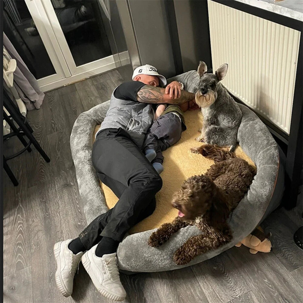 Jumbo Large Dog Bed Pet Sofa Couch Waterproof Elevated Cushion Warm Puppy Bolster Couch Removable Cover