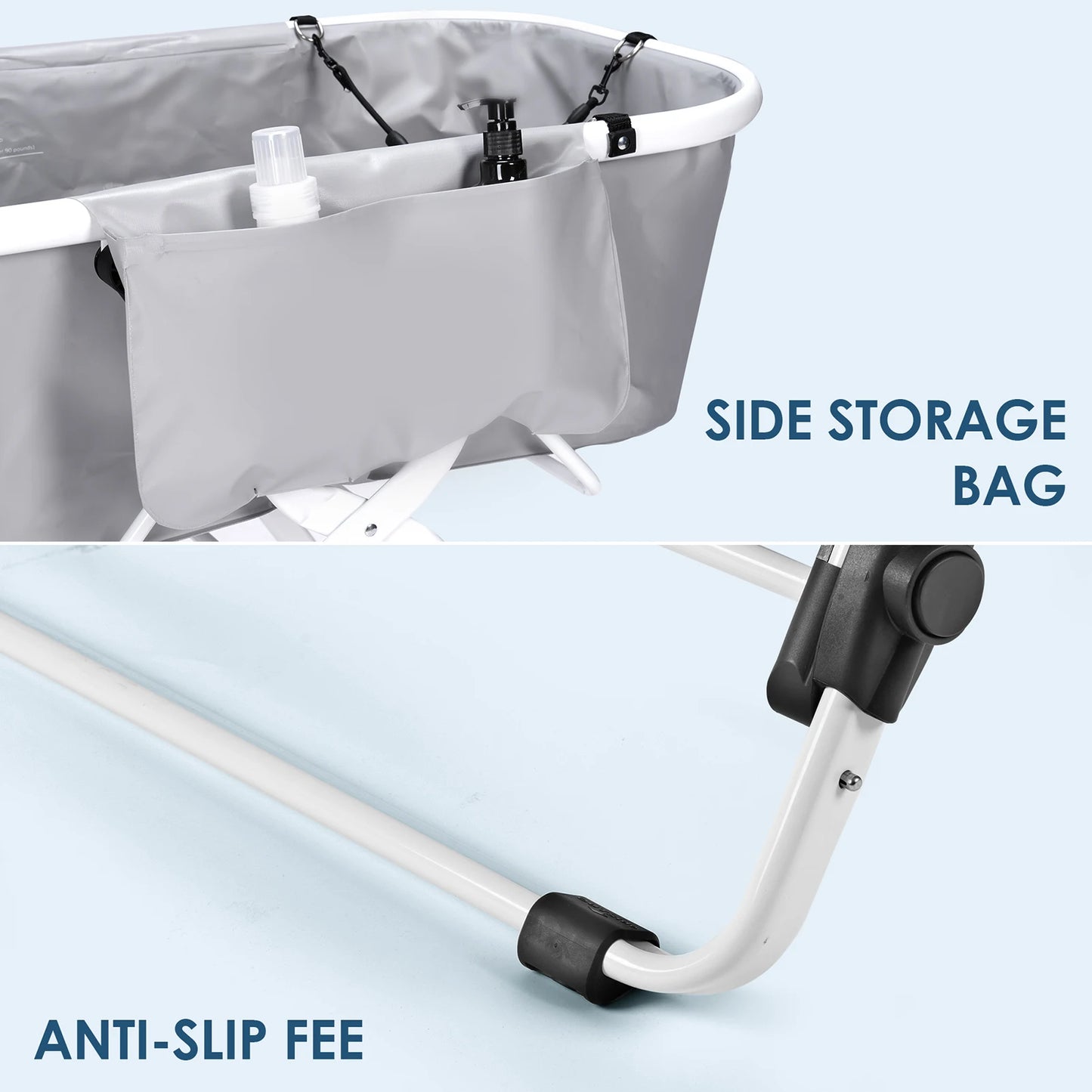 Foldable Dog Bath Tub 5 Height Adjustable Shower Dog Pool for Indoor Outdoor Suit for Small Medium Dog and Cat