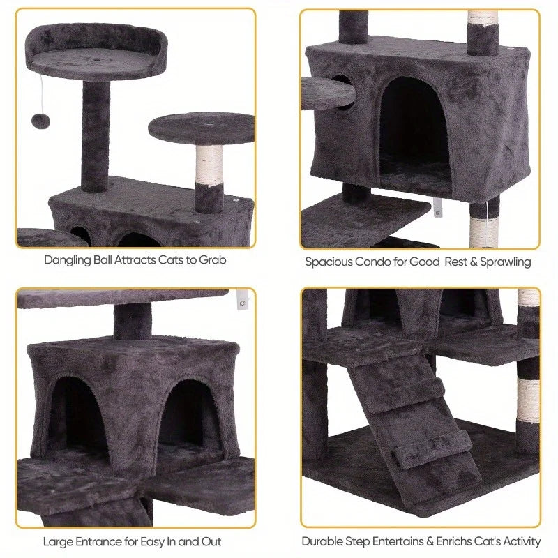 Multiple Sizes Cat Tree Tower Activity Center Large Playing House Condo Rest