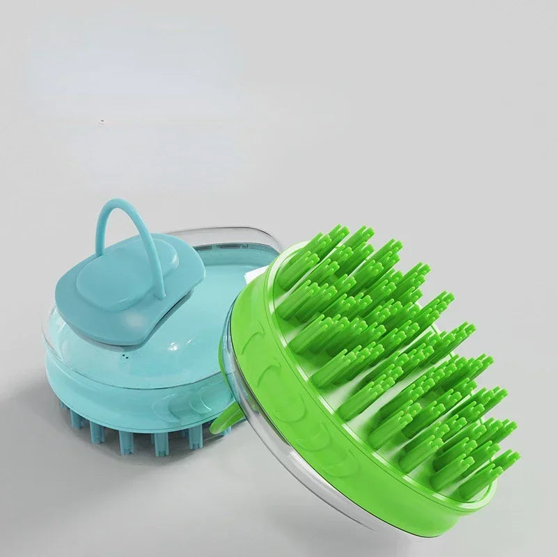 Dog Washing Massage Silicone  For Bath Pet Shampoo Brush Dog Bath Brush With Soap Dispenser Dog Grooming Brush