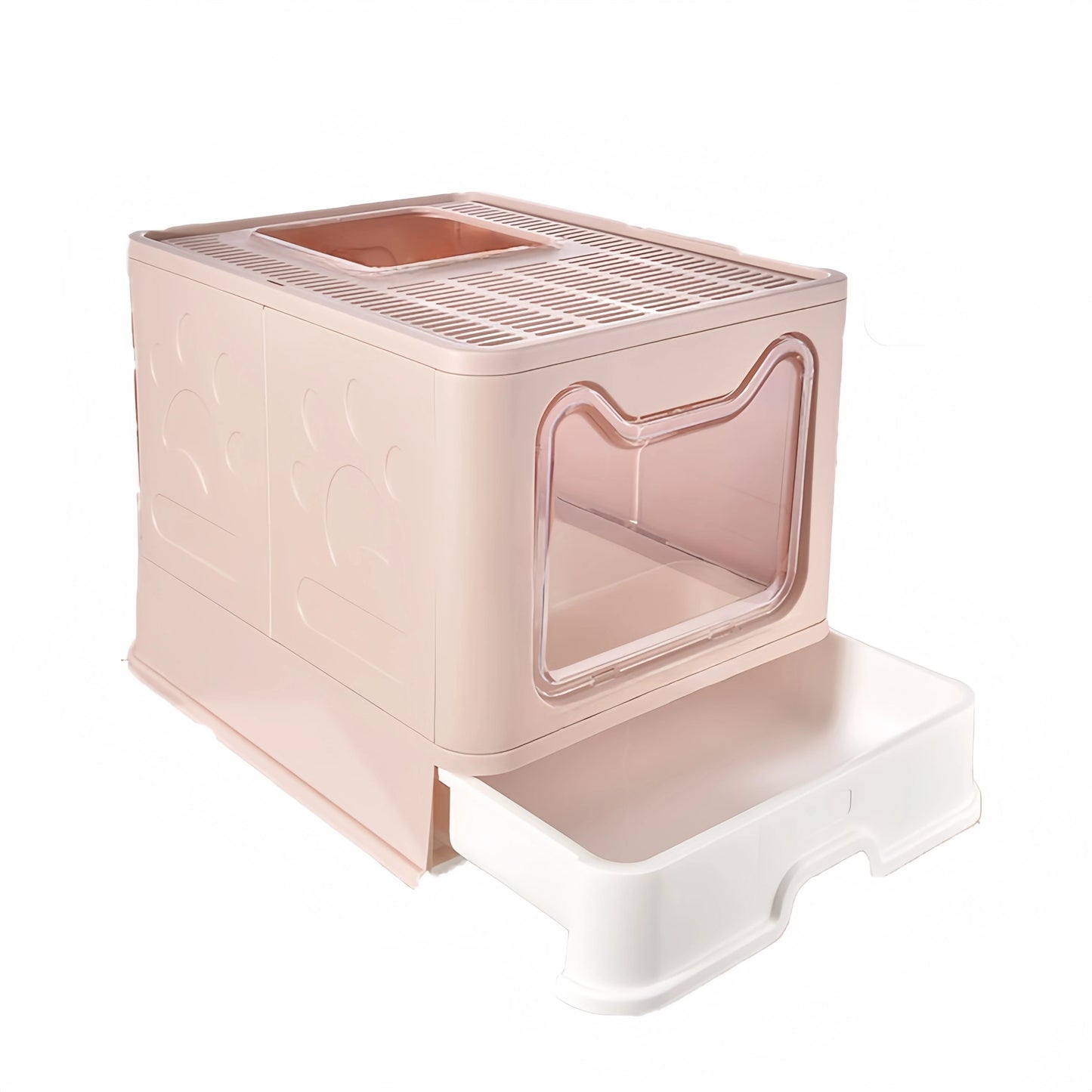 Foldable Litter Box: Drawer Design with Scooper for Easy Cat Waste Management