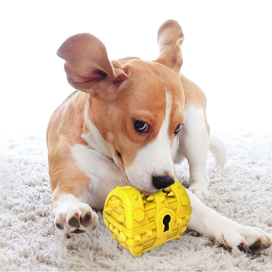 Pet Dog Toothbrush Chew Toys Upgraded Treasure Chest Sounding Toy Dental Care Tooth Cleaning Safe Dog Squeak Toy Food Grade Nat