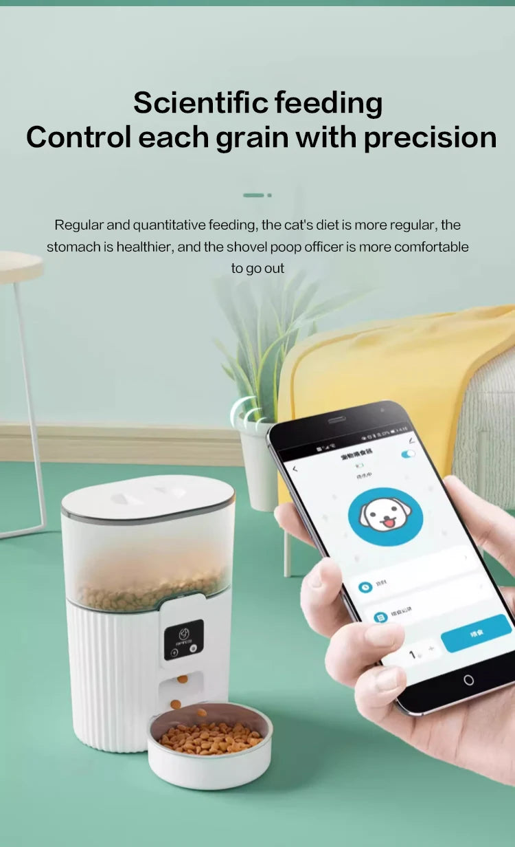 cat automatic feeder dog fixed feeding machine cat food dog food wifi remote smart cat pet food dispenser