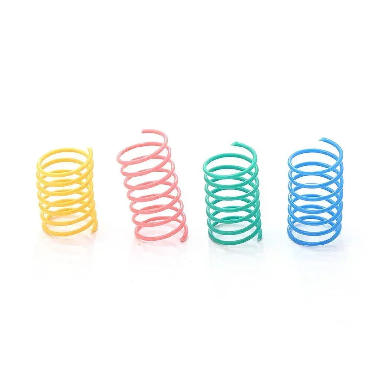 20pcs Cat Spring Toys Plastic Colorful Coil Spiral Springs Cat Toy Kitten Playing Interactive Toys Pet Accessories Set Favor Toy