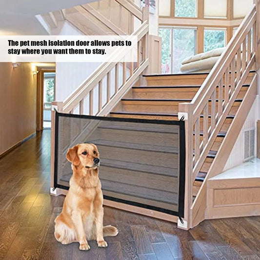 Pet Safety Barrier Dog Isolation Fence Portable and Foldable Mesh Pet Barrier Safety Fence180 x 72cm / 70.9 x 28.3in (Without Zi