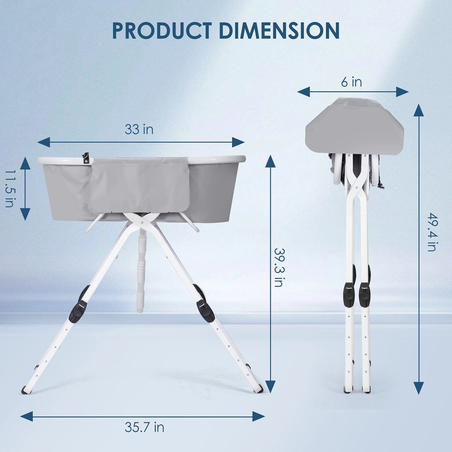 Foldable Dog Bath Tub 5 Height Adjustable Shower Dog Pool for Indoor Outdoor Suit for Small Medium Dog and Cat