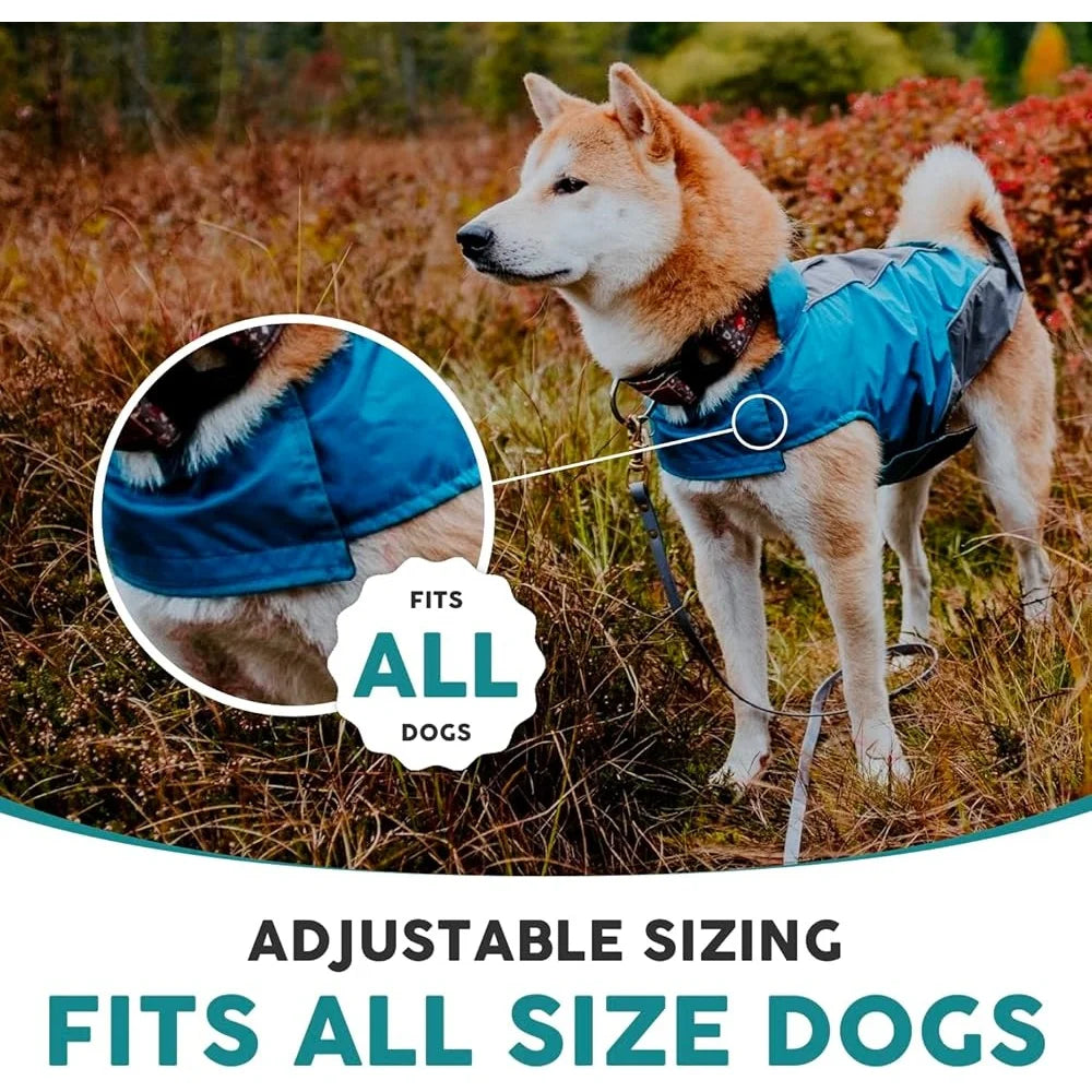 Waterproof Dog Raincoat Lightweight Reflective Adjustable Medium Dog Jacket Outdoor Walking Rain Protection Comfort